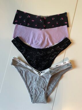 PINK Victoria’s Secret 4 pairs Panties size XS No Show Thongs Tanga